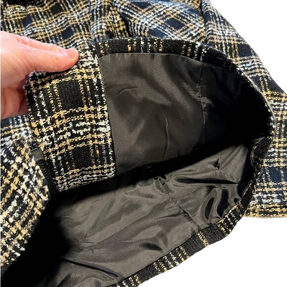 Sag Harbor, Tweed Zip Jacket w collar, 10, Black Tan White - Picture 9 of 11